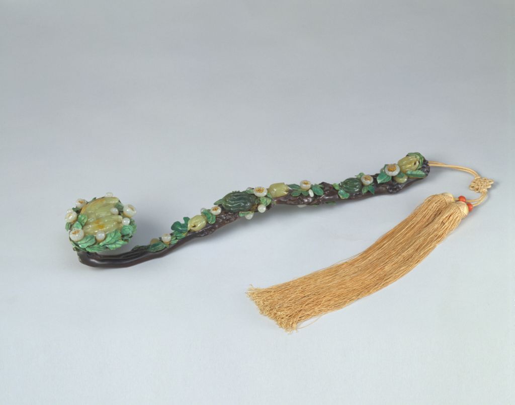 图片[4]-Wood inlaid with various jades, melons, fruits and ganoderma lucidum-China Archive